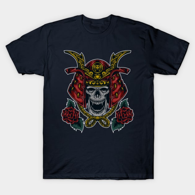 Skull samurai T-Shirt by FunSillyShop